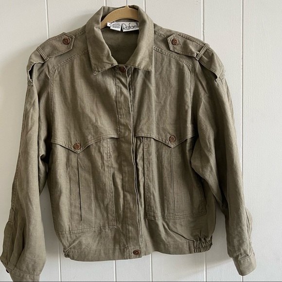 Linen blend bomber jacket - Picture 1 of 12